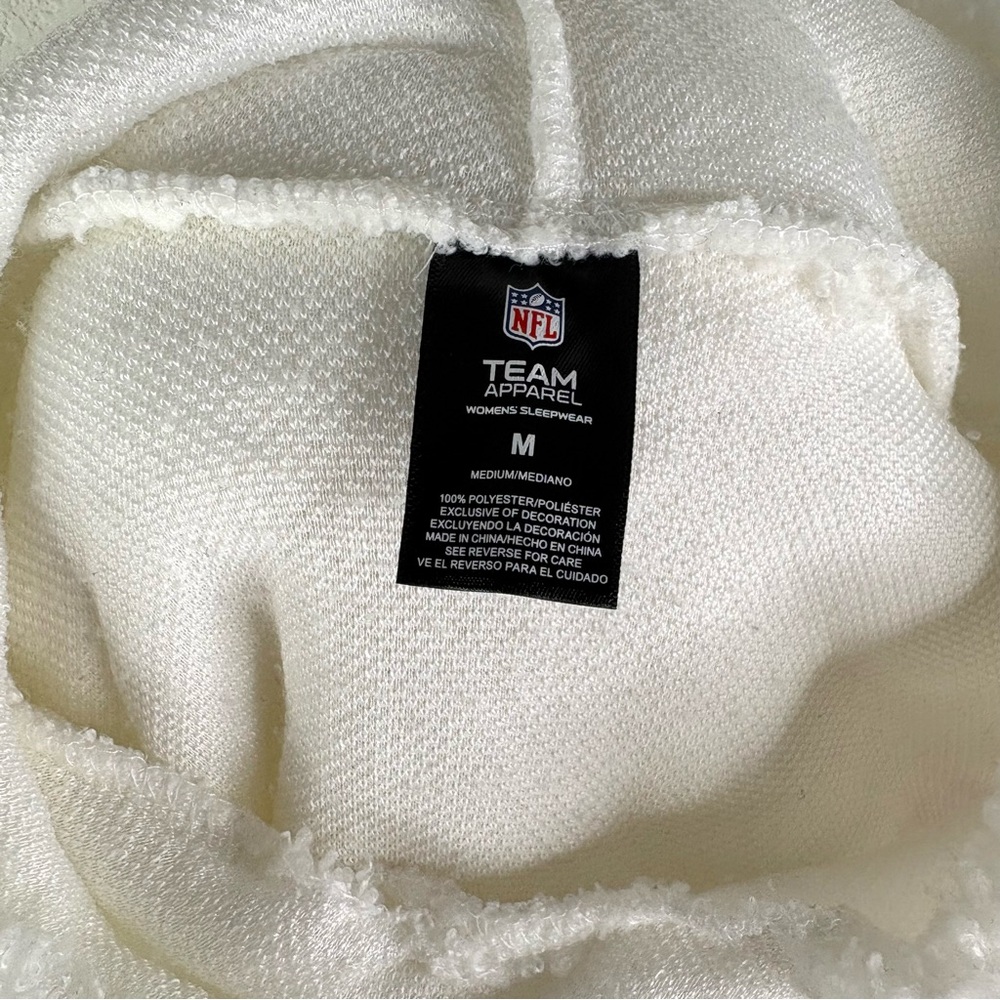 San Francisco 49ers White Sherpa Lounge Set Hoodie Shorts NFL Women’s M - Picture 10 of 13